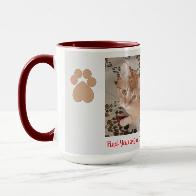 Mug Chaton roux 2 photos, trouvez un chat,  (Gauche)