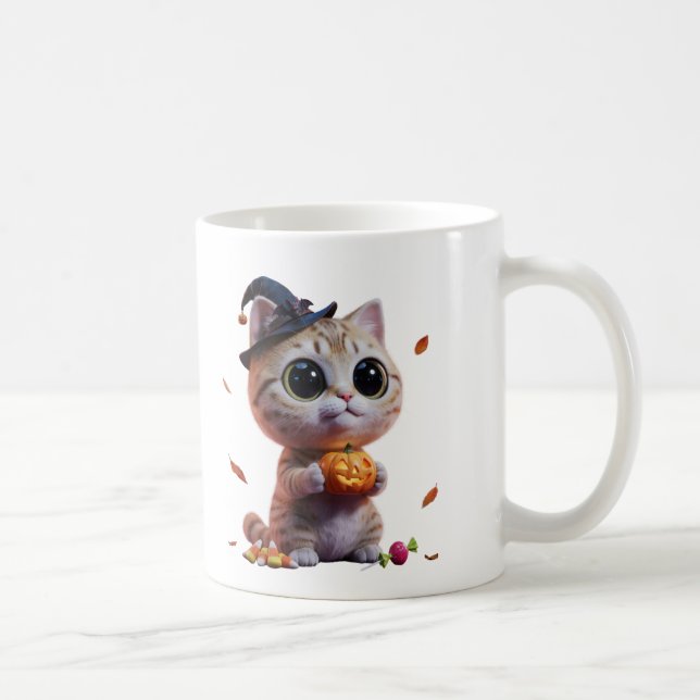 Mug Chaton Sorcière Halloween Mignon (Droite)