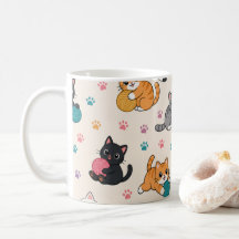 Chatons de dessin animé avec du fil