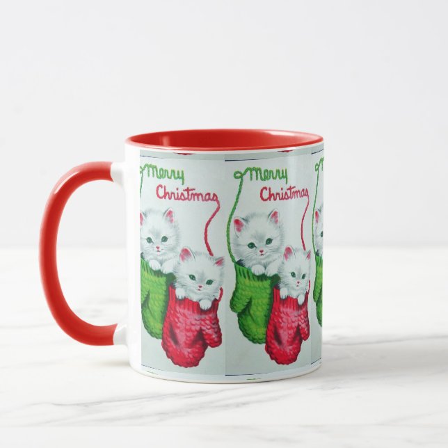 Mug Chatons en Mittens Joyeux Noël (Gauche)