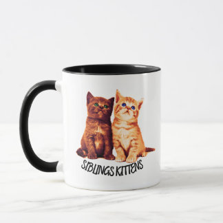 Mug Chatons frères et soeurs, deux chats mignons