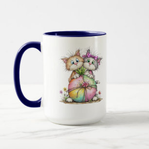 Mug Chatons mignons tenant une œuvre d'art en forme de