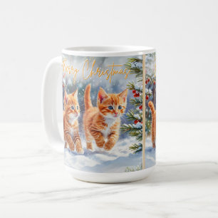 Mug Chatons Roux Chats Mignons Dans Neige Joyeux Noël