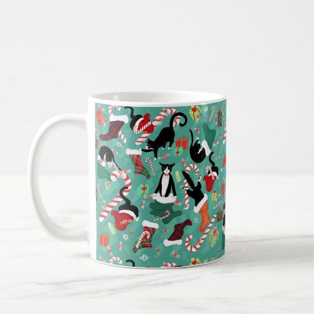 Mug Chats amusants bas de Noël (Gauche)