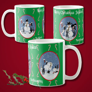 Mug Chats amusants et Conte de Snowman Personnalisé