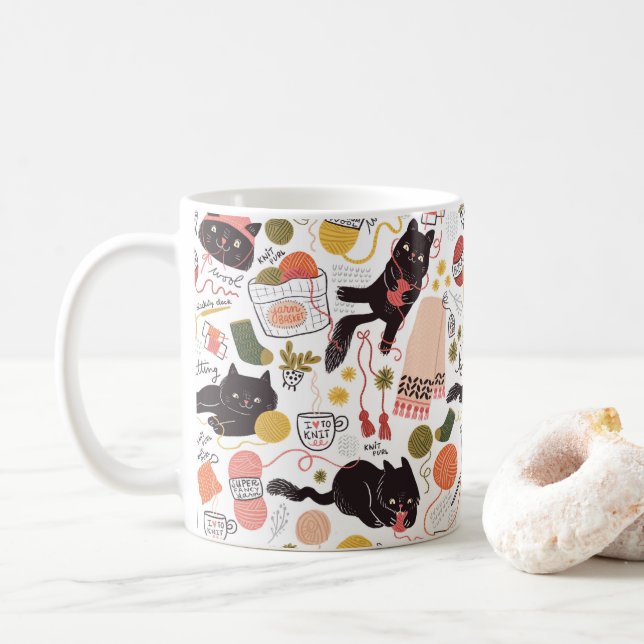 Mug Chats Amusants Et Fils (Avec donut)