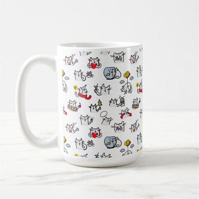 Mug Chats amusants, lait et magie. (Gauche)