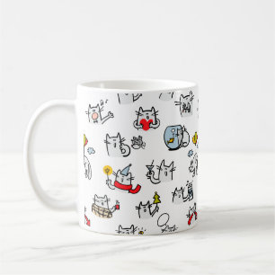 Mug Chats amusants, lait et magie.