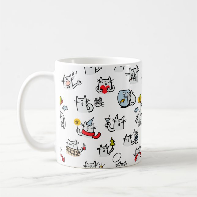 Mug Chats amusants, lait et magie. (Gauche)