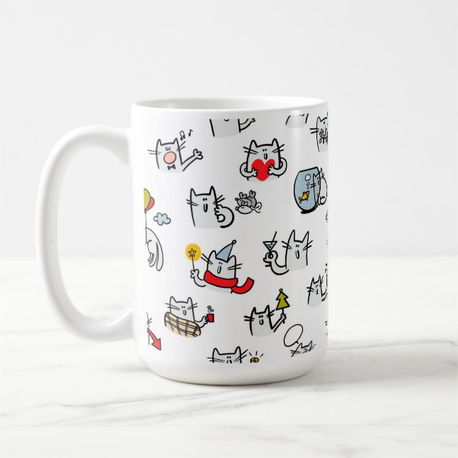 Mug Chats amusants, lait et magie. (Gauche)