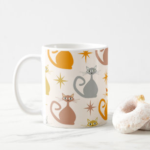 Mug Chats atomiques colorés du milieu du siècle avec d