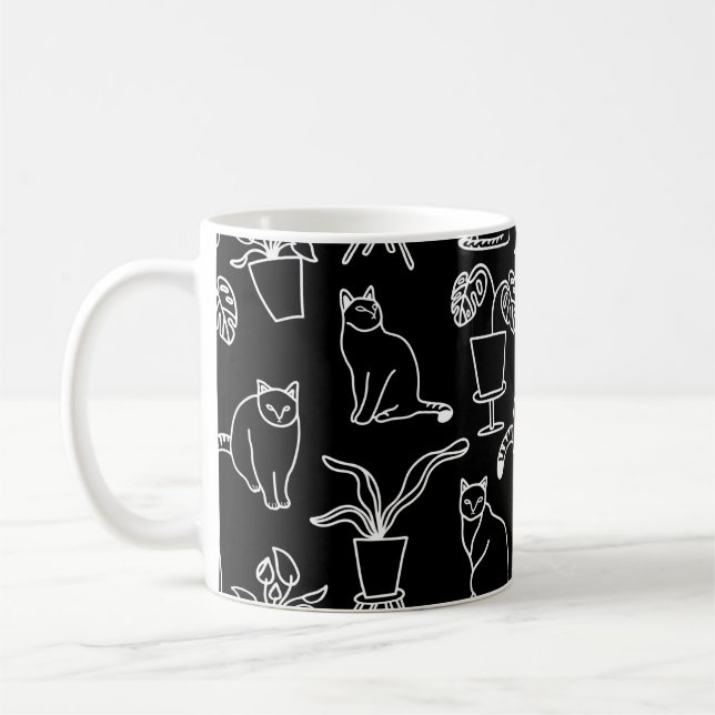 Mug Chats blancs en noir (Gauche)