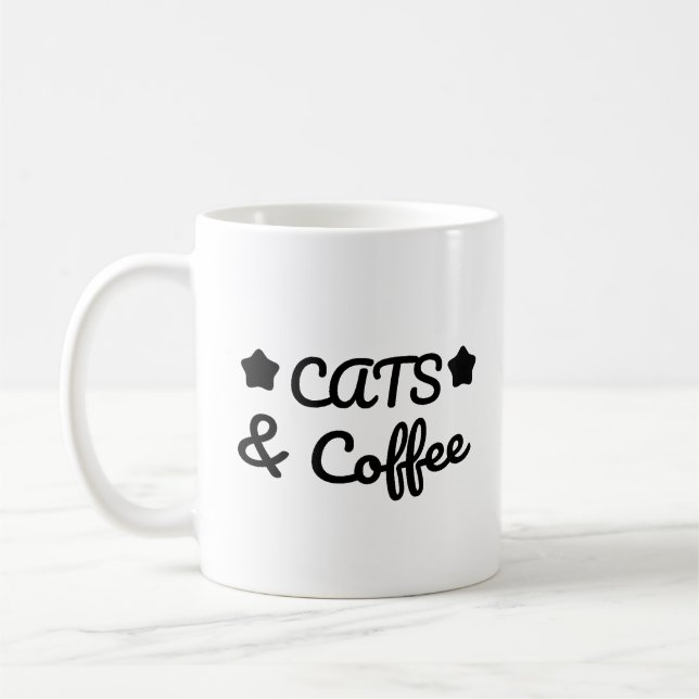 Mug Chats & Café - Cadeau pour amateur de chats (Gauche)