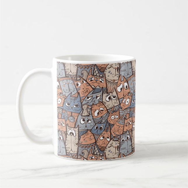 Mug Chats caricaturaux amusants (Gauche)
