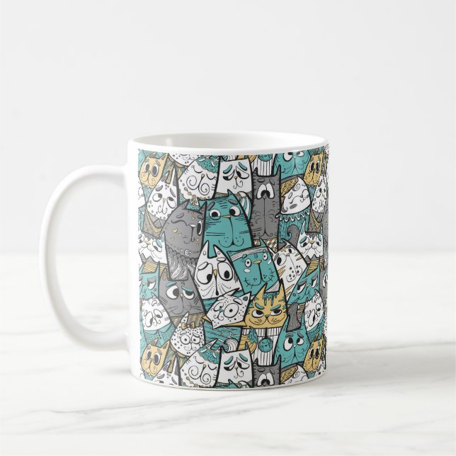 Mug Chats caricaturaux amusants (Gauche)