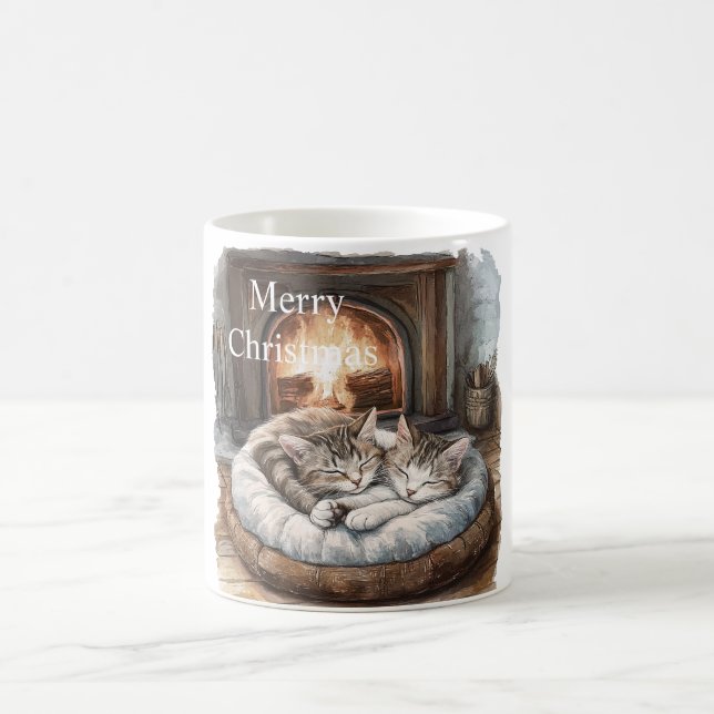 Mug Chats Cheminée Noël (Centre)