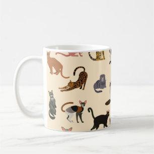 Mug Chats colorés : Différentes races Motif