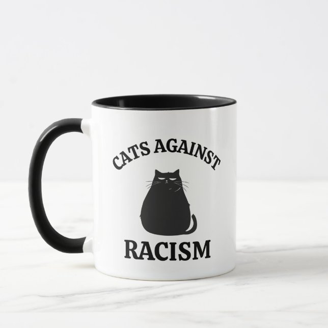 Mug Chats contre le racisme : humour politique amusant (Gauche)