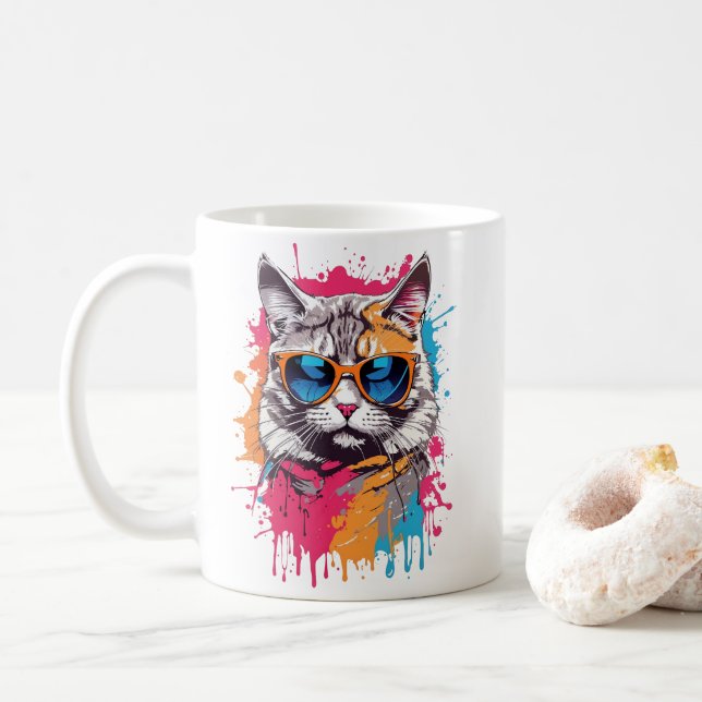 Mug Chats cool : "Appelle-moi Apollo" (Avec donut)