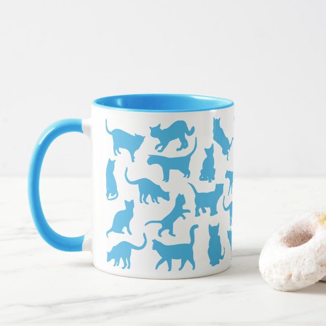 Mug Chats Couleur Bébé bleu (Avec donut)
