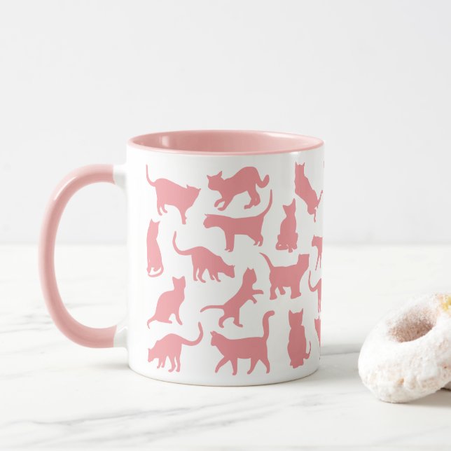 Mug Chats couleur rose (Avec donut)
