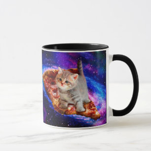 Mug Chats dans la pizza spatiale