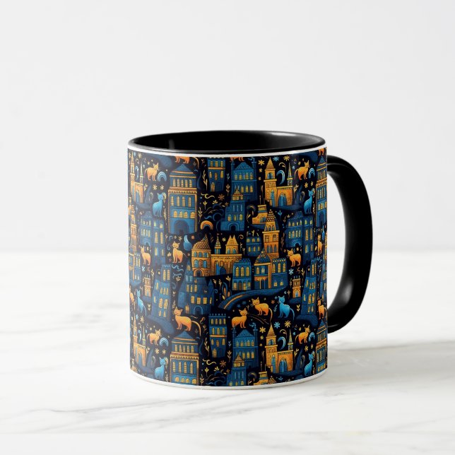Mug Chats Dans La Ville Art Ai (Devant droit)