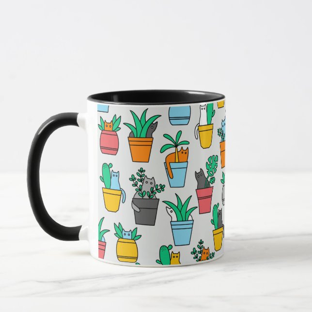 Mug Chats dans les pots à fleurs (Gauche)