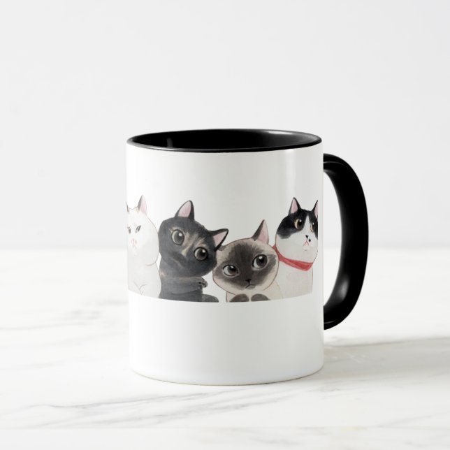 Mug Chats d'aquarelle Kittens Musique (Devant droit)