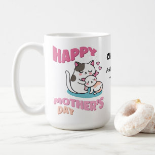 Mug Chats de la Fête des Mères, style kawaii