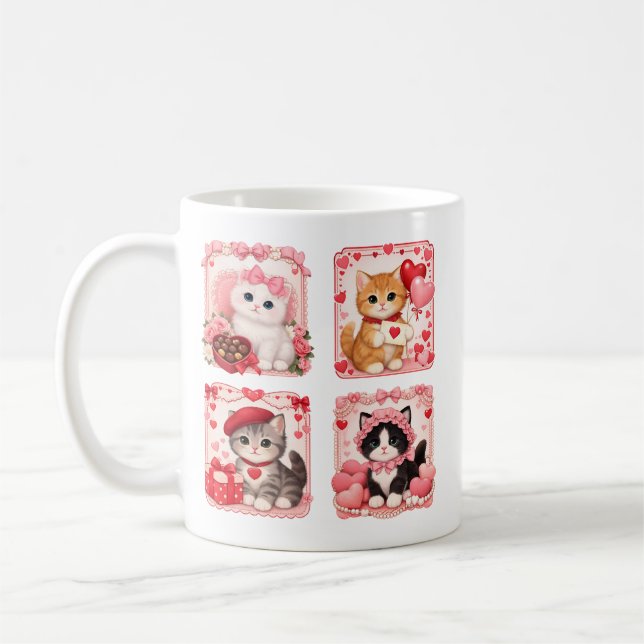 Mug Chats de la Saint-Valentin Mignons Amour (Gauche)