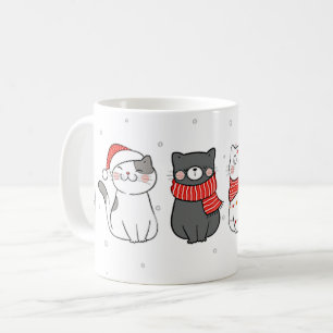 Mug Chats de Noël adorables Festives de Noël de Meowy