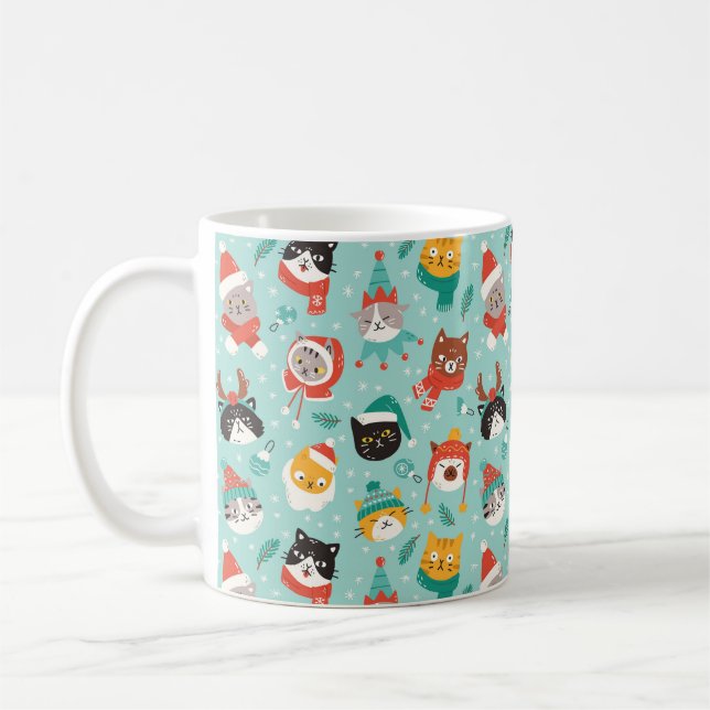 Mug Chats de Noël en Chandails de vacances Motif (Gauche)