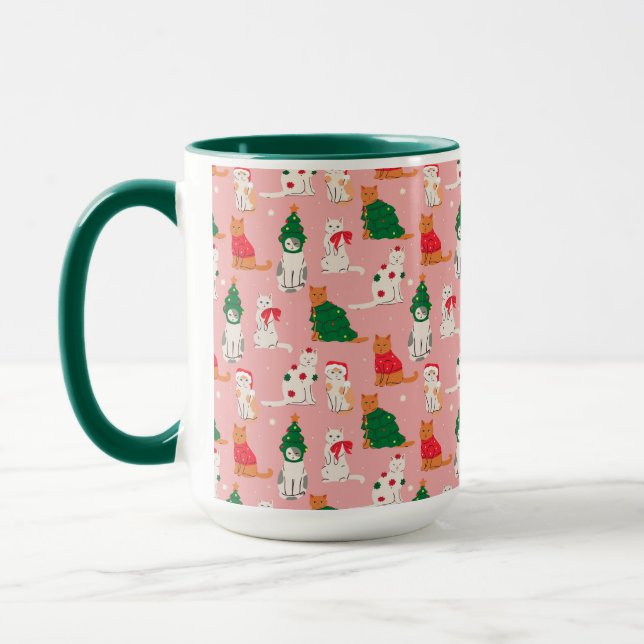 Mug Chats de Noël en Motif d'attraction (Gauche)