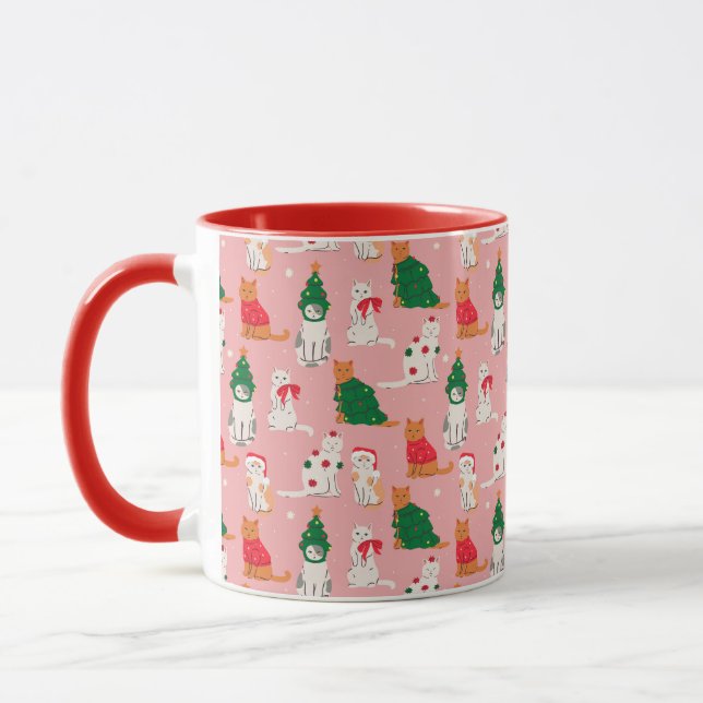 Mug Chats de Noël en Motif d'attraction (Gauche)