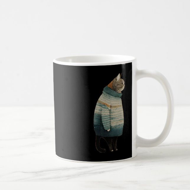 Mug Chats de Noël Fun Kitts Animaux Gris Gris Chat en (Droite)