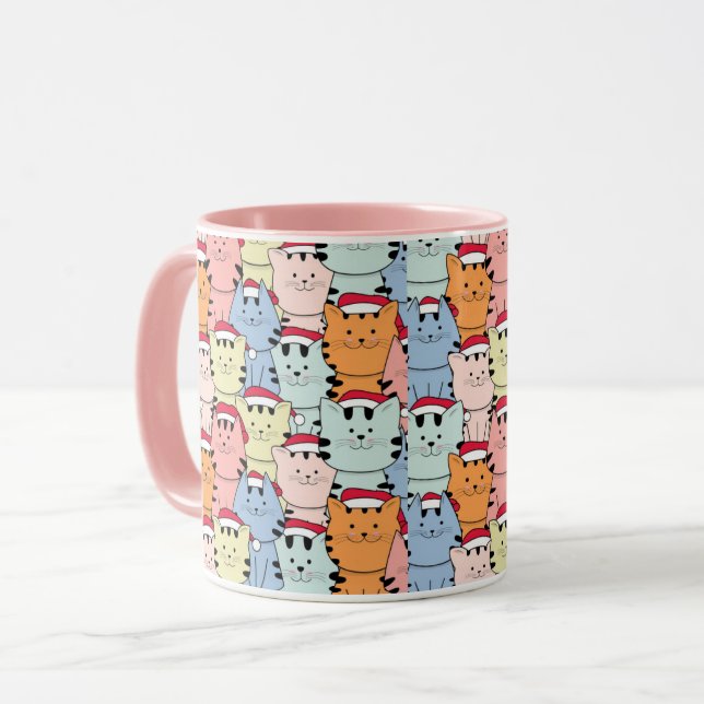 Mug Chats de Noël mignons (Devant gauche)