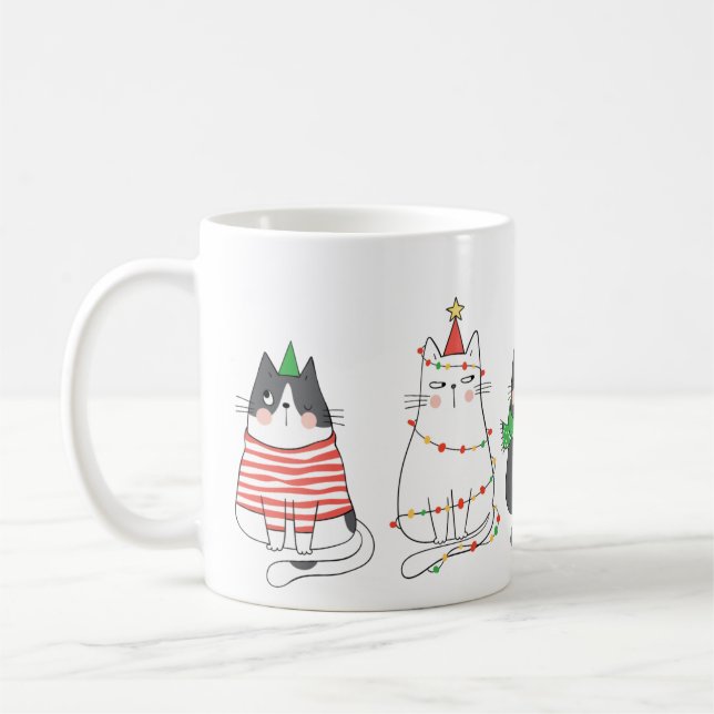 Mug Chats de Noël mignons (Gauche)