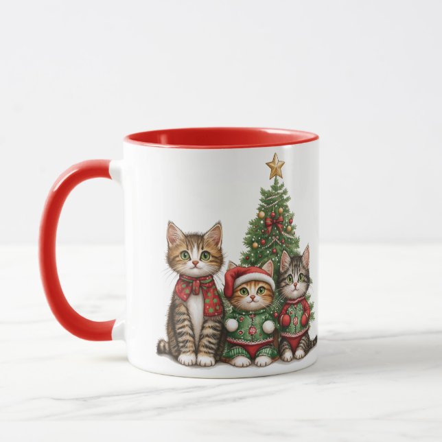 Mug Chats de Noël mignons (Gauche)