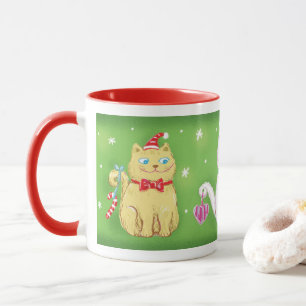 Mug Chats de Noël mignons de dessin animé avec des cha