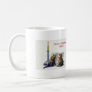 Mug Chats de Noël victoriens vintages