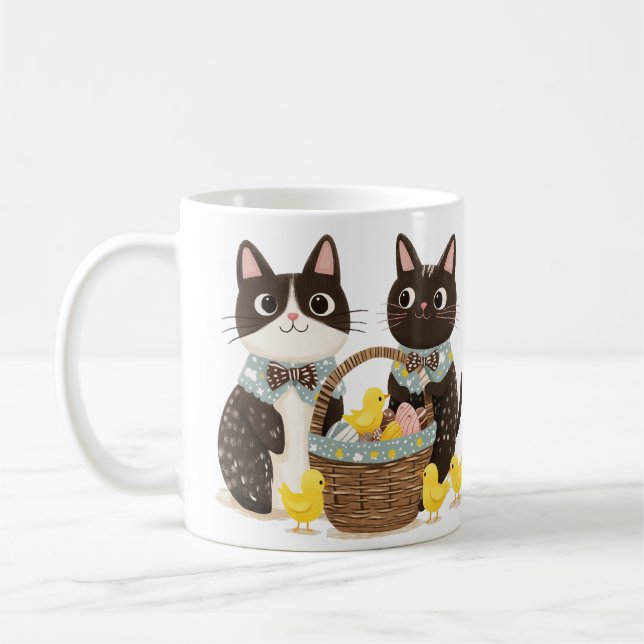 Mug Chats de Pâques Panier de Pâques Bébés Poussins (Gauche)