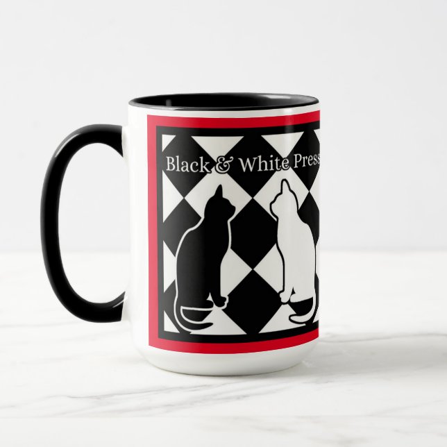 Mug Chats de presse noir et blanc (Gauche)