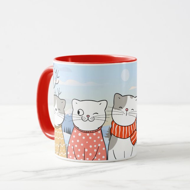 Mug Chats d'hiver (Devant gauche)