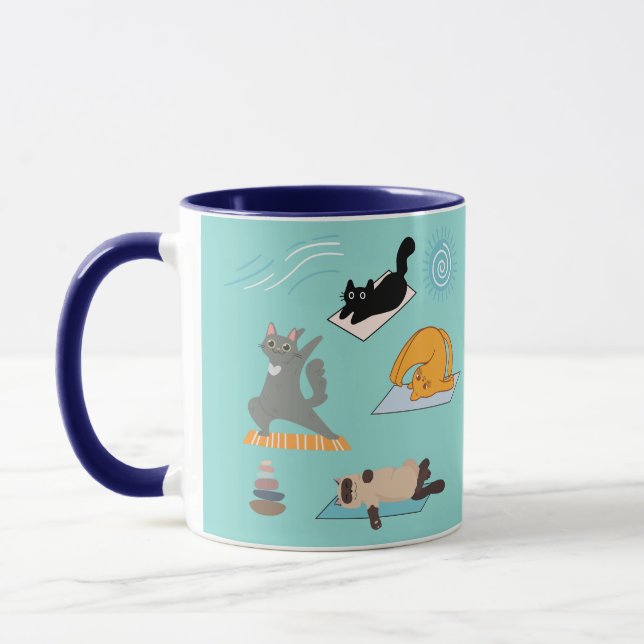 Mug Chats drôles au yoga (Gauche)