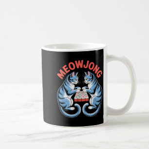 Mug Chats drôles meowjong jouant aux tuiles de mahjong