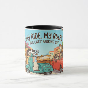 Mug Chats drôles sur l'illustration de dessin animé de