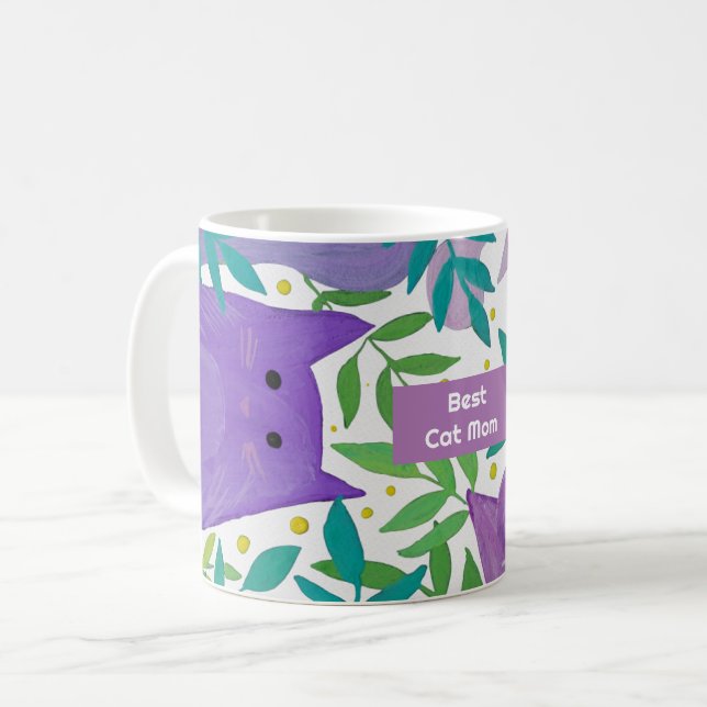 Mug Chats et branches Meilleure journée maman chat (Devant gauche)