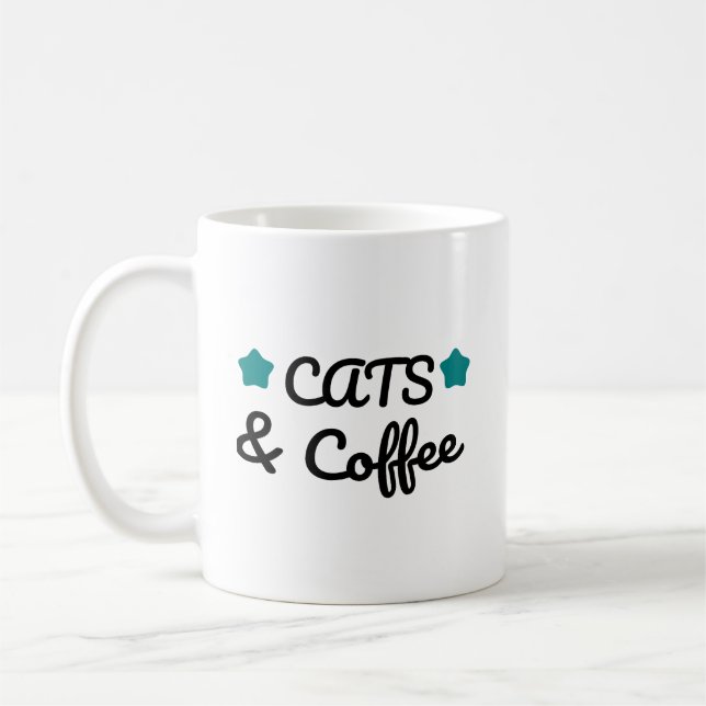 Mug Chats et Café – Café pour amateur de chat mignon (Gauche)
