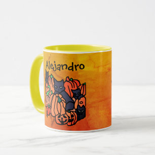 Mug Chats et Citrouilles personnalisés à Halloween
